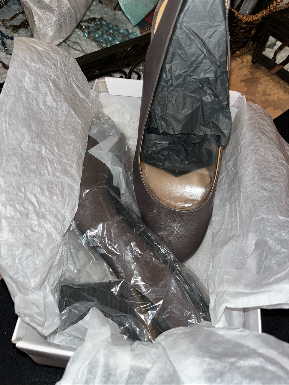 Nine West Charcoal Leather Pump